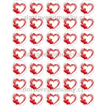 Jedlá dekorace na dort Valentýn motiv č.7 - (jedlý papír nebo fondánový list) - Jedlý papír / Bez decor gelu