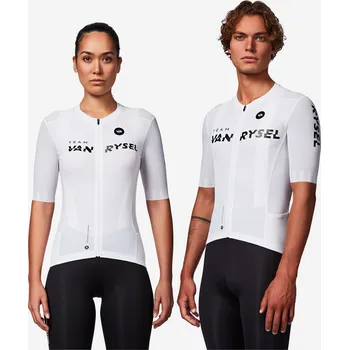 cyklistický dres VAN RYSEL Unisex dres na silniční cyklistiku RCR-R 2 2XL BÍLÁ