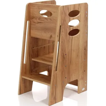 učicí věž Dřevěná učící věž Montessori KIDSWOOD KH-340 80cm - barva dřeva