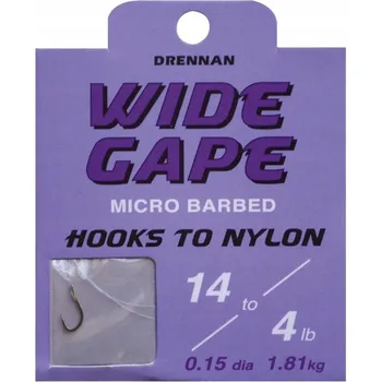 Rybářský háček Háčky Drennan Wide Gape s návazcem 12, 8 ks