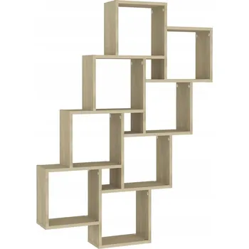 police Nástěnná police ve tvaru kostek, dub sonoma, 90x15x119 cm