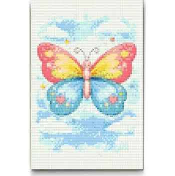 Diamantové malování Diamantové malování - Jarní motýl Velikost: 20x30cm, Rámování: Pouze srolované plátno, Diamanty: Čtvercové