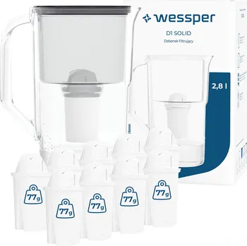 Filtrační konvice Filtrační konvice Wessper D1 SOLID 2,8l černá + 10x filtr