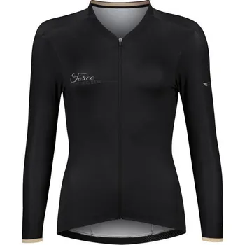 Cyklistika Force GOLD LADY černý dámský cyklodres - dlouhý rukáv POUZE S (VÝPRODEJ)