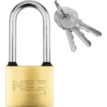 Visací zámek NEO TOOLS Visací zámek s dlouhým třmenem 50 mm, 3 klíče