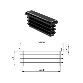 Příslušenství pro plot Krytka plastová 10 x 40 mm, černá