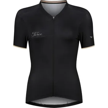 cyklistický dres Force GOLD LADY černý dámský cyklodres - kr. rukáv POUZE M (VÝPRODEJ)