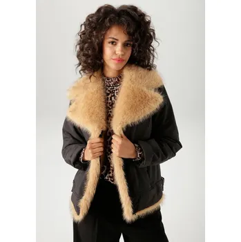 Dámská vesta Bunda Aniston Schwarz/ Camel 9379609 34