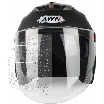 Helma na motorku Otevřená motocyklová přilba černá s kšiltem a hledím