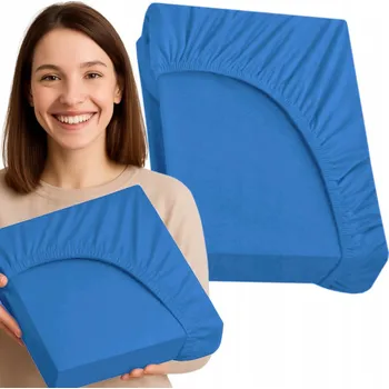 Prostěradlo PROSTĚRADLO S GUMOU BAVLNĚNÝ SATÉN 90X200 LAZUROVÁ BARVA