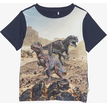 Chlapecké tričko Minymo - Chlapecké tričko s krátkým rukávem - Tmavě modrý dino Velikost: 80