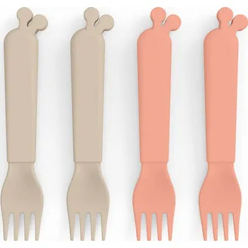 Příbor Done by Deer Kiddish set vidliček Raffi - pískové/korálové