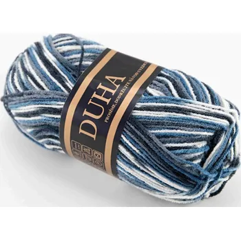 Příze Příze Duha - šedo modro bílá 206