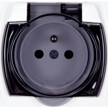 Elektrická zásuvka Zásuvka jednoduchá bílá s uzemněním nástěnná pod omítku s krytkou 1 ks