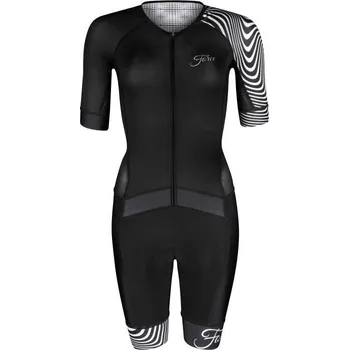 cyklistický dres Force STREAM LADY černo-bílá dámská kombinéza POUZE XS (VÝPRODEJ) + DÁREK