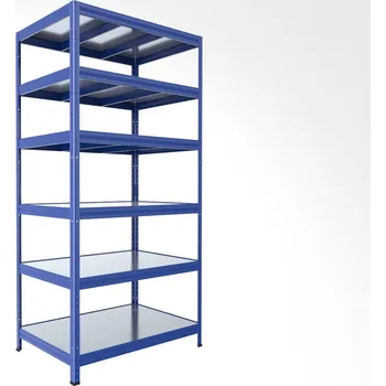 Prodejní regál Regál na šanony Biedrax 50 x 120 x 210 cm, modrý - 6 polic pozink