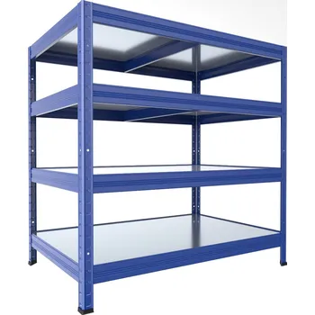 regál Kovový regál do domácnosti Biedrax 35 x 60 x 90 cm, modrý - 4 police pozink
