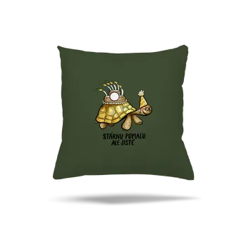 Polštář Bastard Stárnu pomalu polštář Olive Green
