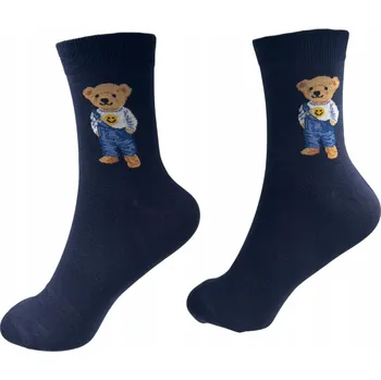 Pánské ponožky Ponožky Pánské Dlouhé Černé s Medvědy Black Bear Medvídek 39-44