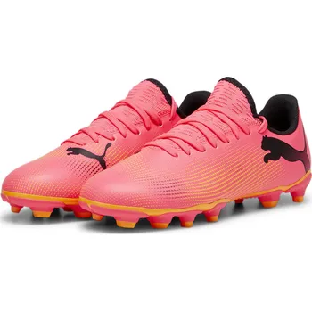 Kopačky PUMA Boty kopačky dětské Puma Future 7 Play Fg ag Jr ORANŽOVÁ|ČERNÁ|ŽLUTÁ