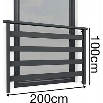 Zábradlí fello Venkovní kovové zábradlí Fello 200 cm šedé, 2 sloupky