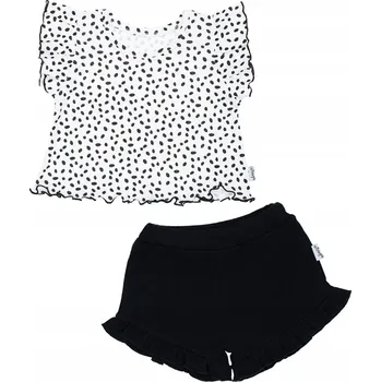 Dívčí oblečení Dívčí set triček s kraťasy vzor černý Nicol, vel. 140