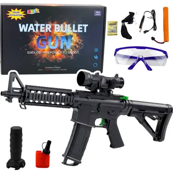 Dětská zbraň LEAN Toys Útočná puška na vodní kuličky, hydrogel, mířidla, brýle, černá, 86 cm