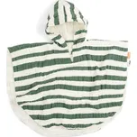 Done by Deer Pončo s kapucí Stripes GOTS - zelené