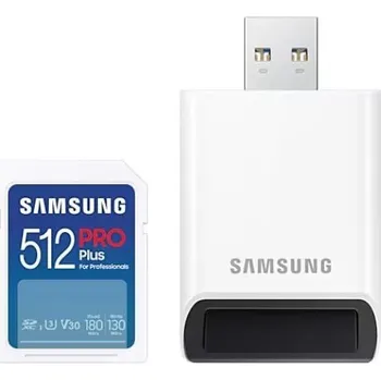Paměťová karta Paměťová karta SDXC 512 GB Samsung Pro Plus 130/180 MB/s U3 V30 + USB adaptér