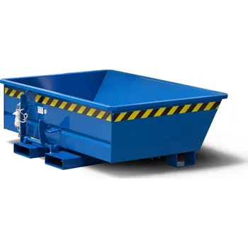 Stavební technika Výklopná mini nádoba z oceli, objem 350 litrů, modrý