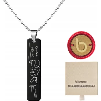 Náhrdelník Pánský náhrdelník s gravírováním černý, z chirurgické ocel