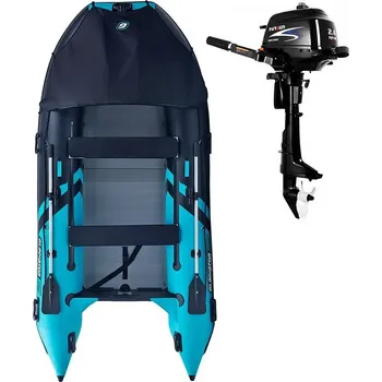 Člun Člun GLADIATOR ACTIVE C370AL black turquise - nafukovací člun s hliníkovou podlahou - sada: se spalovacím motorem PARSUN F2,6 1,9 kW