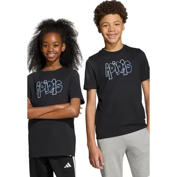 Pánské tričko Bavlněné tričko adidas JV5246 černá 99X, vel. 176