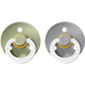 dudlíky BIBS Colour dudlík z přírodního kaučuku 2ks velikost 3 -Sage/Cloud - noční