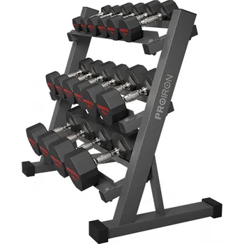 Sada pogumovaných činek PROIRON 3 - 24 kg (8 párů + stojan)