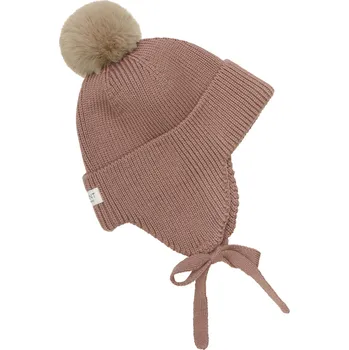 Kojenecká čepice Enfant - Kojenecká čepice s bambulí - Burlwood Velikost: 48