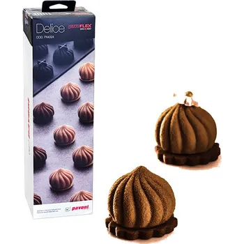 Forma na pečení Forma silikonová design Delice mini (polokoule rýhovaná) 30x18ml, ⌀3,6, v.2,9cm