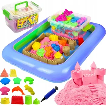Hra na zahradu Kinetický písek 3KG Pískoviště Bazén Formičky Sada XXL Super Plastický