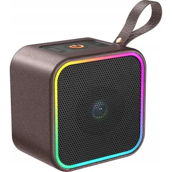 Bluetooth reproduktor Hosgubo Přenosný Bluetooth reproduktor, bezdrátový kožený s osvětlením