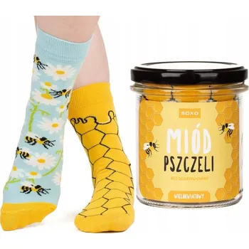 Dámské ponožky SOXO dámské ponožky ve sklenici - medové včelky