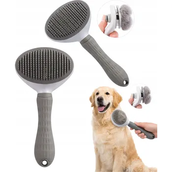 Kartáč pro zvířata Kartáč na srst pro psy, trimovací hřeben, automatický - ŠEDÝ