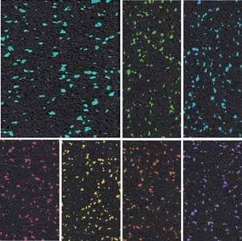 Podlaha SPORTEC NEON 4 mm, barevné granule EPDM Podlaha SPORTEC NEON 1500 x 1500 x 4 mm, barevné granule EPDM, tyrkysová