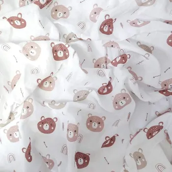 látková plena Kvalitní látkové bavlněné pleny s potiskem - Tetra Premium, 70x70 cm - méďa 5 ks v balení PREM