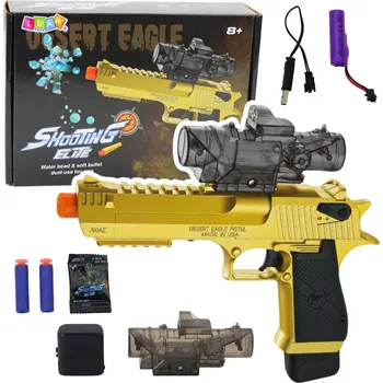 Dětská zbraň LEAN Toys Elektrická pistole na vodní kuličky – pěnové náboje, zlatá