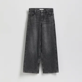 Dívčí džíny Reserved - Džíny wide leg - šedá - 343HN-90J - 343HN-90J-164