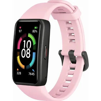 eses Silikonový řemínek pro Huawei Band 6, Honor Band 6 a Band 7 - Velikost L, růžový