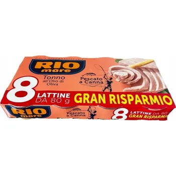 konzervovaná ryba RIO MARE TUŇÁK V OLIVOVÉM OLEJI 8x80g