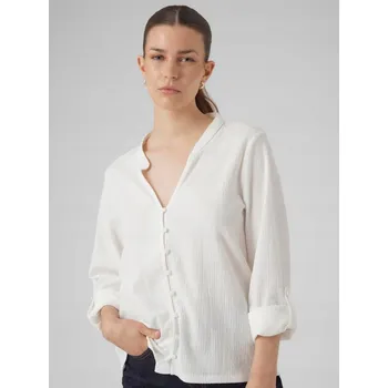 Dámská košile VERO MODA BÍLÁ TEXTUROVANÁ KOŠILE (54-56)