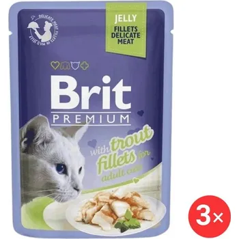 Volný čas Brit Premium by Nature Cat Delicate Fillets in Jelly with Trout 3 × 85 g