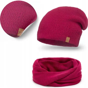 Čepice PaMaMi sada čepice a nákrčník (rolák) univerzální velikost červená